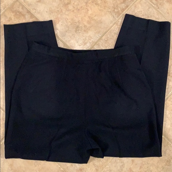 Anne Klein Unlined Wool Blend Blue Ankle Trousers - Picture 4 of 6